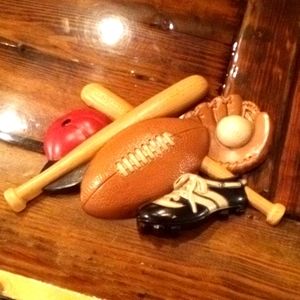 Home Interiors Sports Wall Plaque Baseball Football